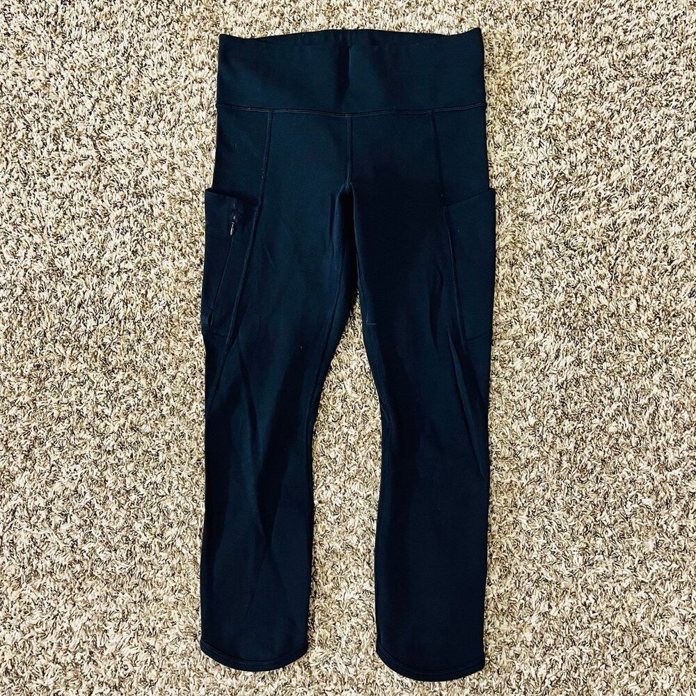 Athleta Velocity Stash Cropped Leggings Black size Small